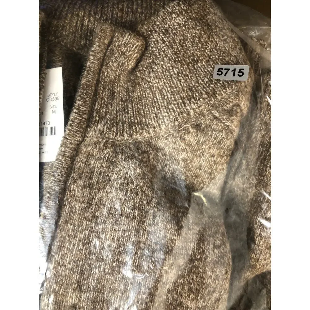 J. Crew Marled Sweater Half Zip Supersoft Lambswool Blend Mole Brown NWT Medium